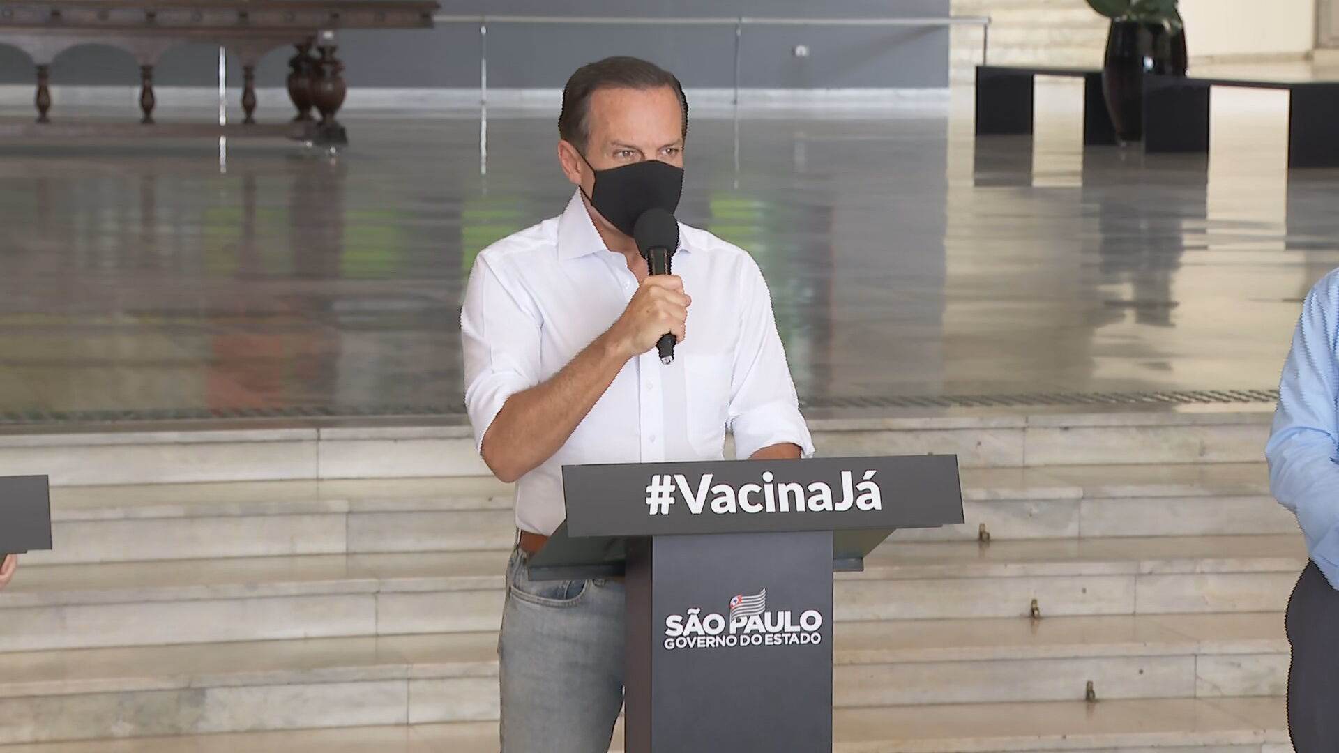 Governador de São Paulo, Joao Doria, em coletiva