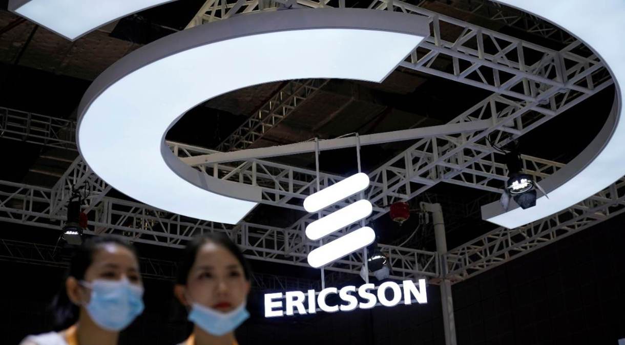 Logo da Ericsson em Xangai, China 5/11/2020