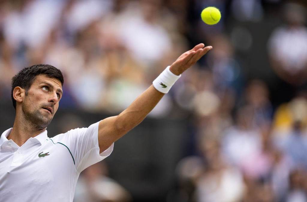Novak Djokovic na final do Torneio de Wimbledon, do qual saiu campeão