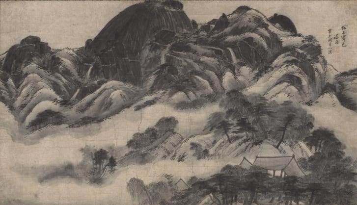 "Clearing after Rain on Mount Inwang", (1971) de Jeong Seon