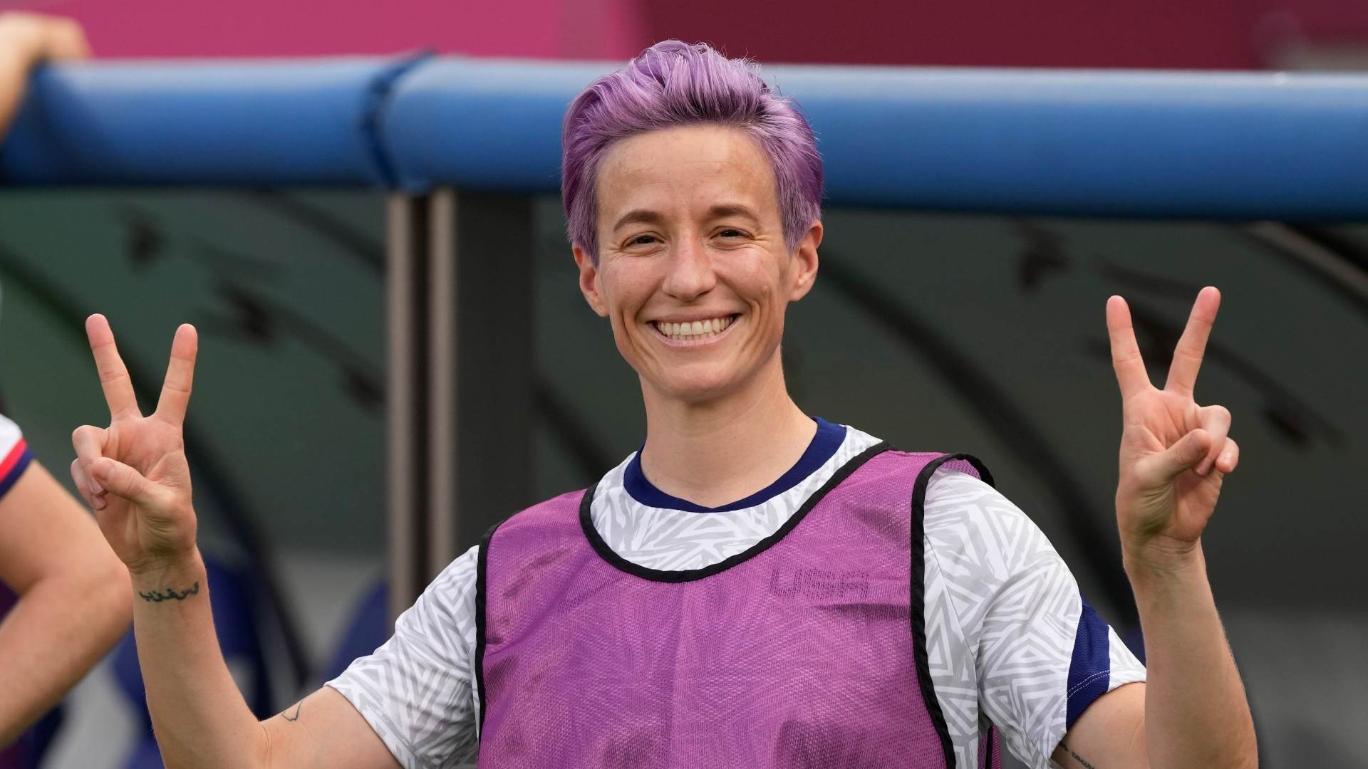 Megan Rapinoe, jogadora da seleção feminina de futebol dos Estados Unidos (EUA),