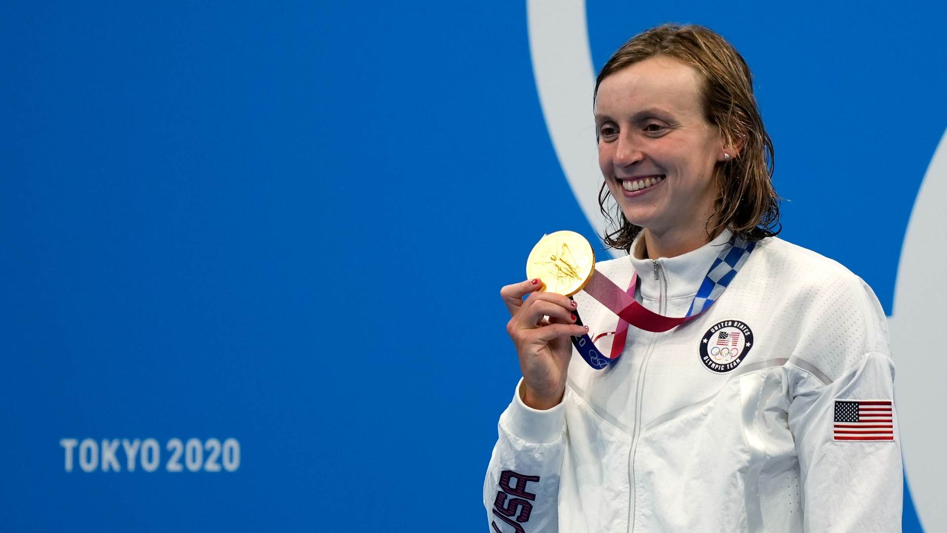 Katie Ledecky, nadadora dos EUA, medalha de ouro nos 1500m livre da natação