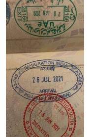 Carimbo no passaporte de Francisco Maximiano