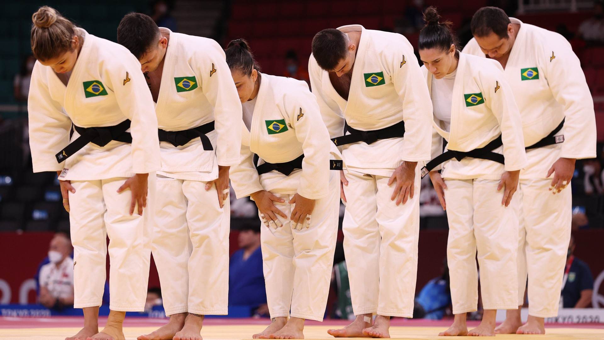Equipe brasileira na disputa do judô nas Olimpíadas
