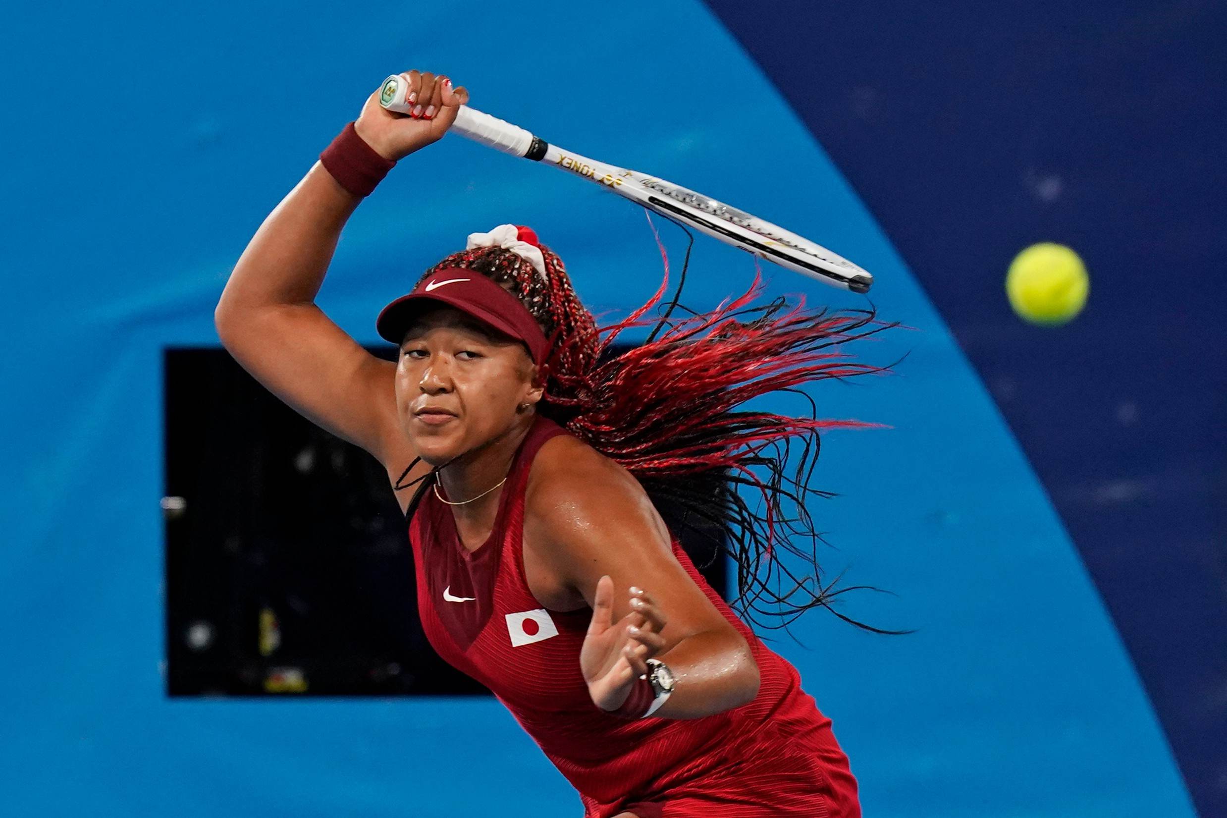 Tenista japonesa Naomi Osaka disputa jogo nas Olimpíadas 2020