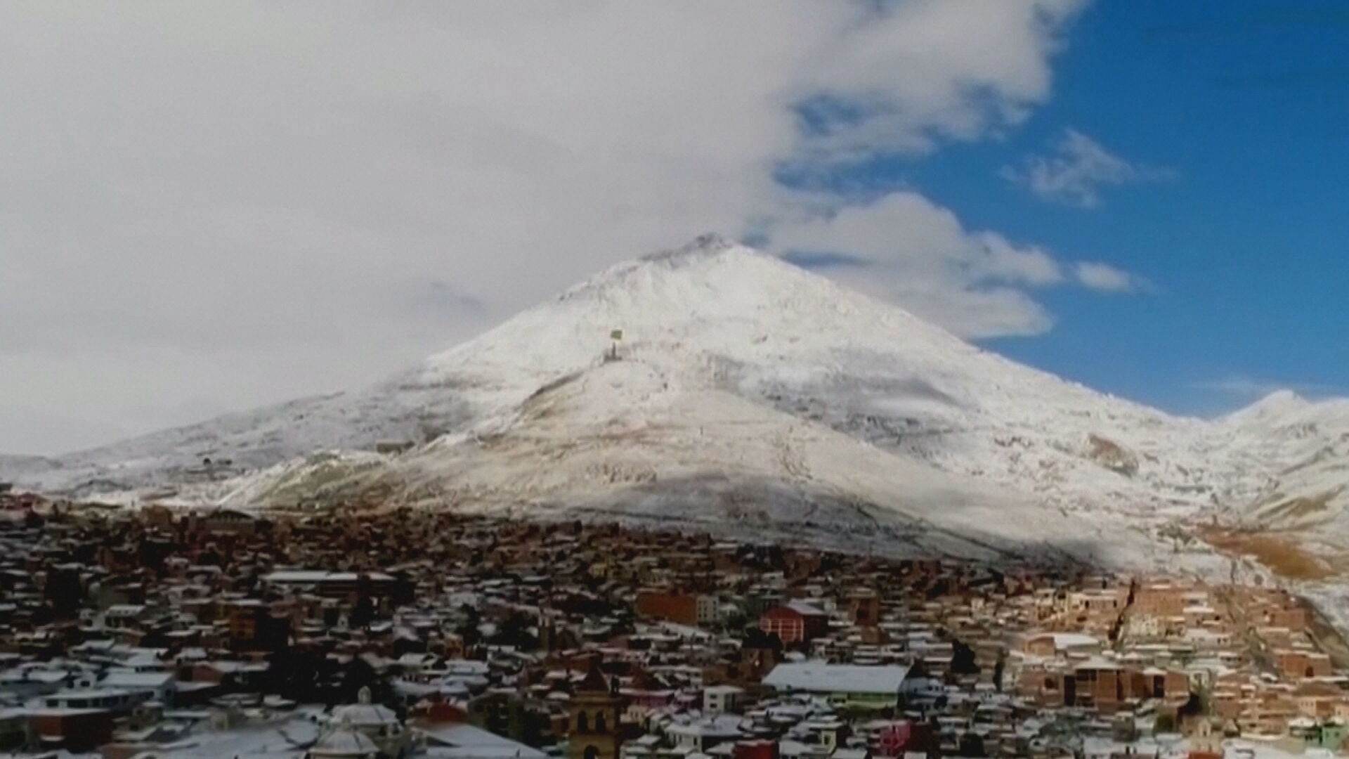 Potosí, na Bolívia, registrou rara queda de neve