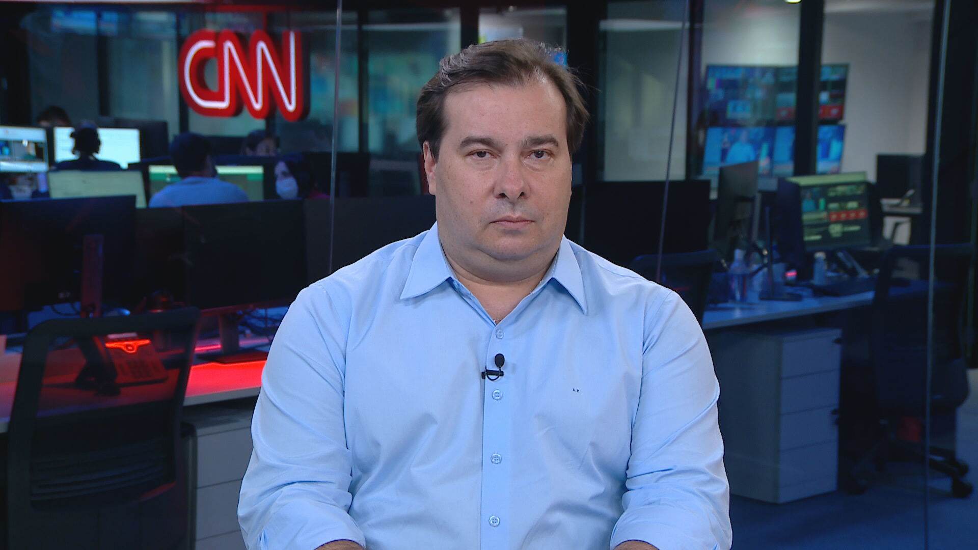 O deputado Rodrigo Maia em entrevista à CNN