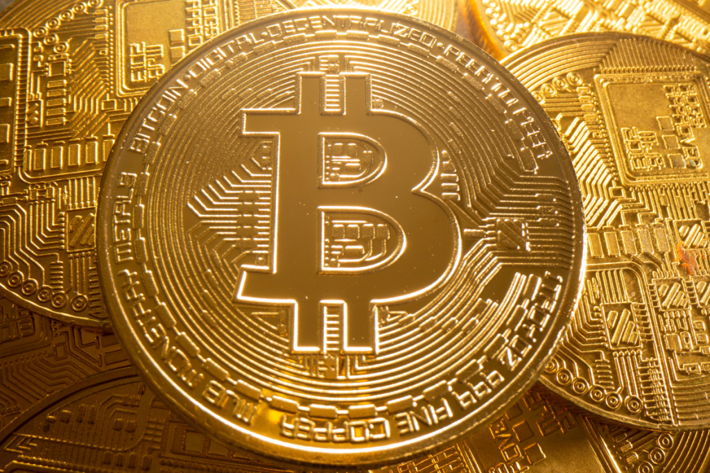 Representação física da moeda virtual bitcoin