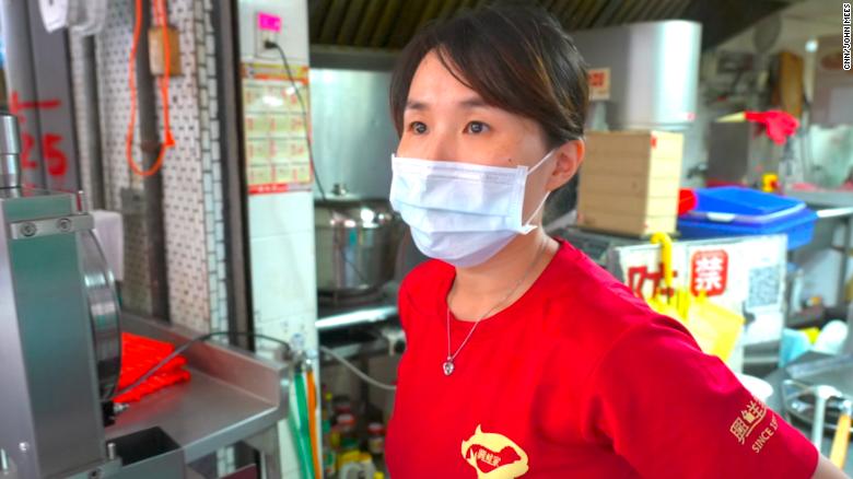 Vicky Tsai, uma vendedora de carne suína em Taipei