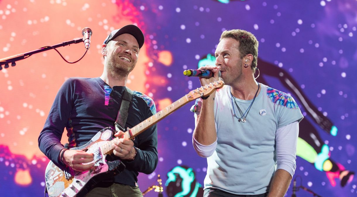Coldplay em apresentação no Global Citizen Festival.