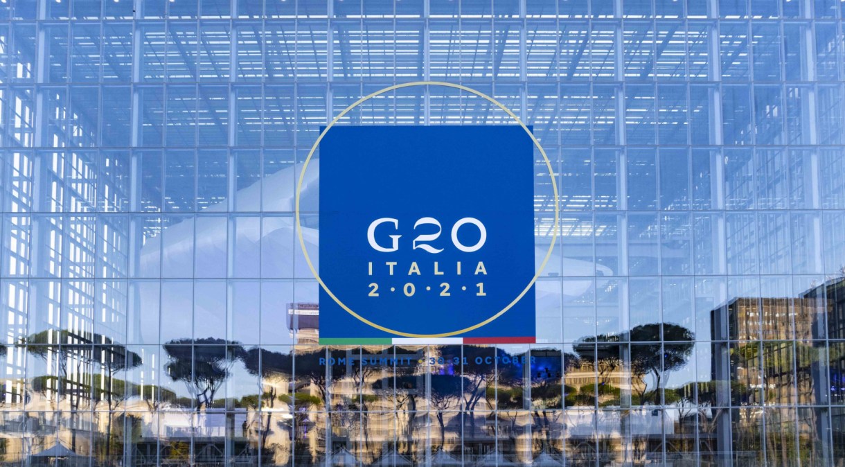 Centro de Convenções Nuvola, em Roma, onde acontece a Cúpula do G20