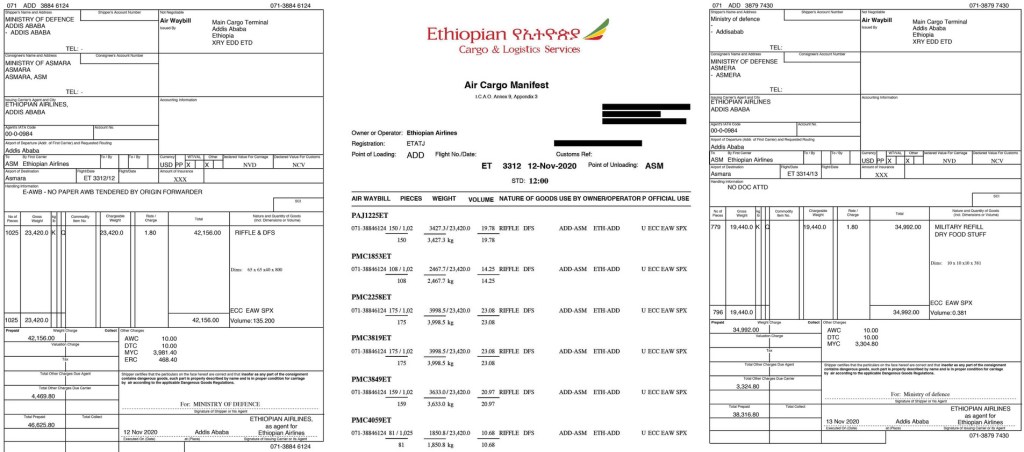 Documentos voos Ethiopian Airlines