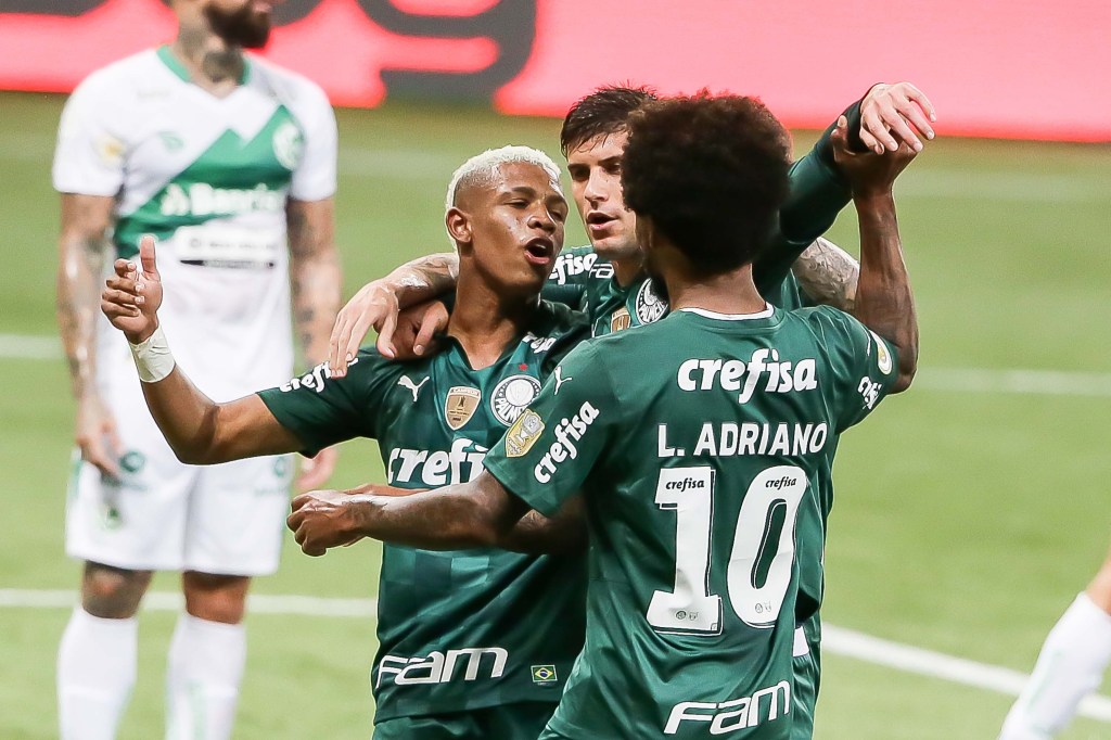 Danilo comemora gol do Palmeiras em partida entre Palmeiras e Juventude válida pelo Campeonato Brasileiro neste domingo (03) no Allianz Parque em São Paulo