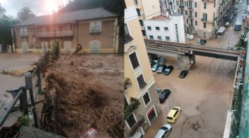 Mais de meio metro de chuva caiu na Itália em apenas 12 horas e tempestades chegaram ao desértico Omã, na Península Arábica 