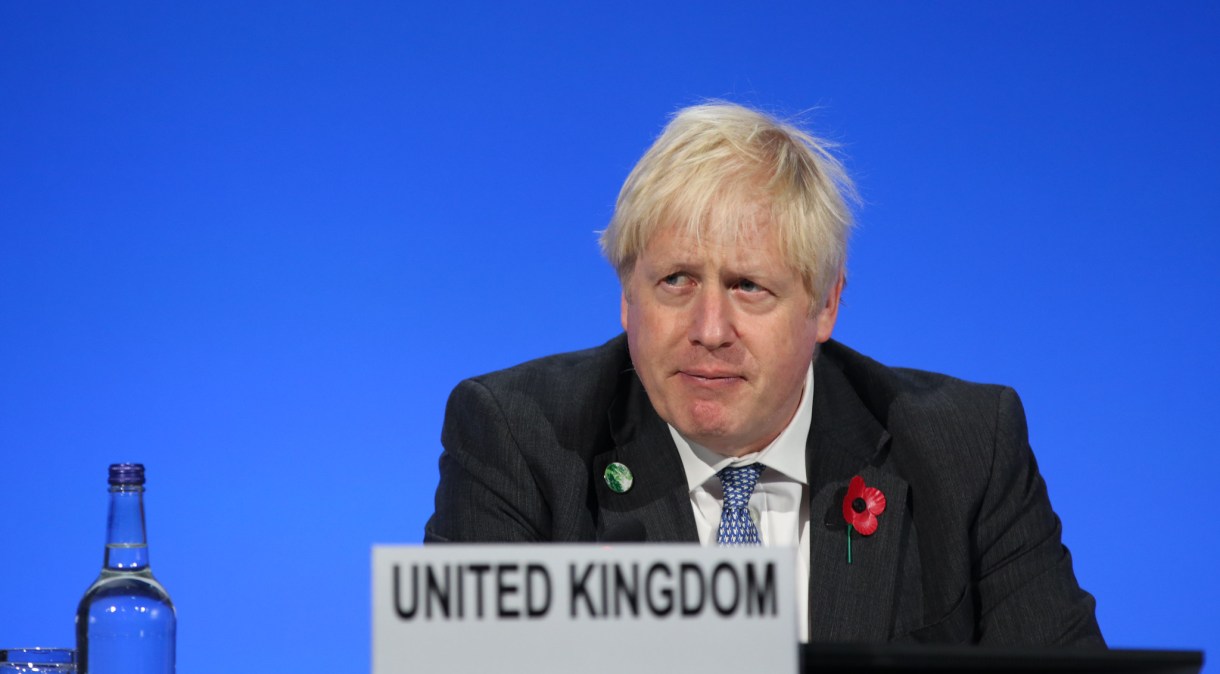 Primeiro-ministro britânico, Boris Johnson, na COP26