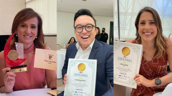 Thais Herédia, Fernando Nakagawa e Priscila Yazbek receberam o prêmio promovido pelo Jornalistas&Cia; CNN Business ganhou como o 'melhor da TV'