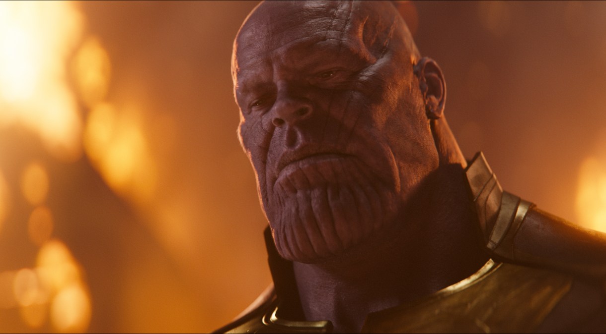 O vilão Thanos, da saga Vingadores, da Marvel.