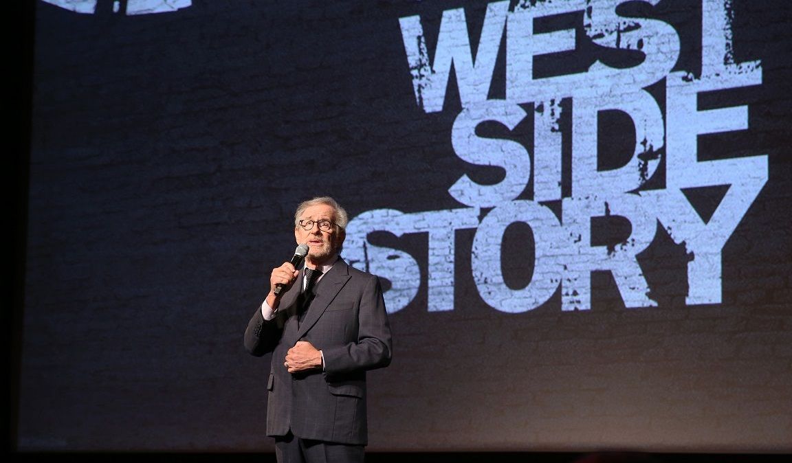 Steven Spielberg no lançamento de "Amor, Sublime Amor", no dia 7