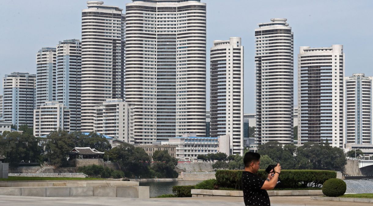 Conjunto de prédios residenciais na capital norte-coreana Pyongyang