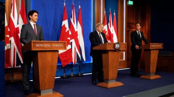 Boris Johnson, Justin Trudeau e Mark Rutte comentaram questões relacionadas à ajuda humanitária aos ucranianos e a dependência dos países europeus de combustíveis fósseis russos