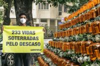 Petrópolis: protesto do Greenpeace Brasil homenageia vítimas da tragédia