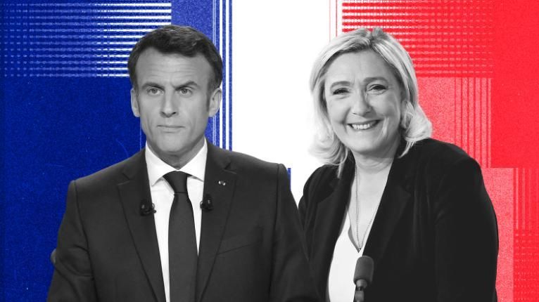 Emmanuel Macron e Marine Le Pen se enfrentarão no segundo turno das eleições presidenciais no domingo, 24 de abril — uma revanche da disputa de 2017