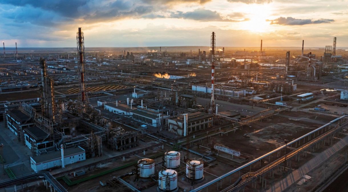 Refinaria de petróleo em Volgograd, Russia
