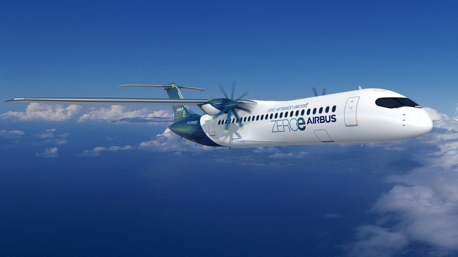 Segundo a Airbus, aviões movidos a hidrogênio seriam de emissão zero