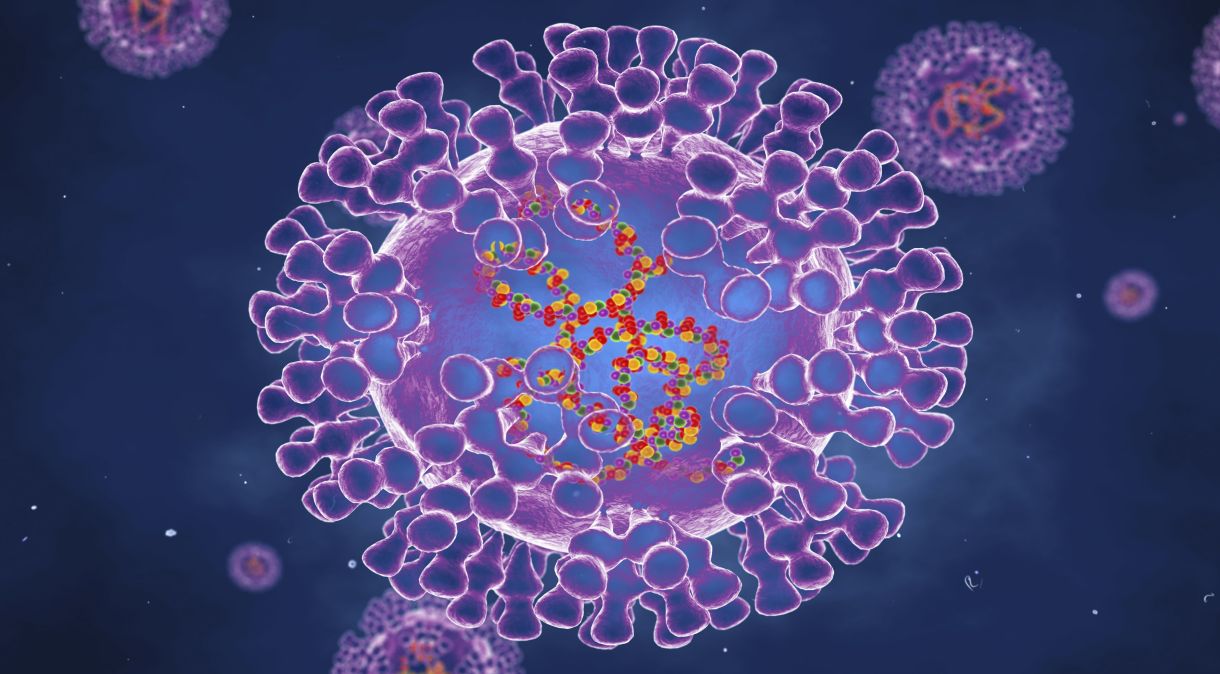 Representação artística do vírus da varíola