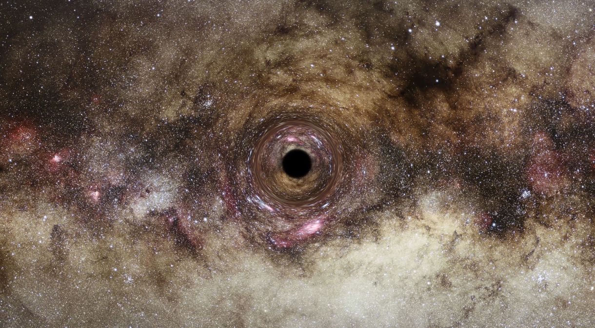 Esta é a impressão de um artista de um buraco negro à deriva pela Via Láctea.