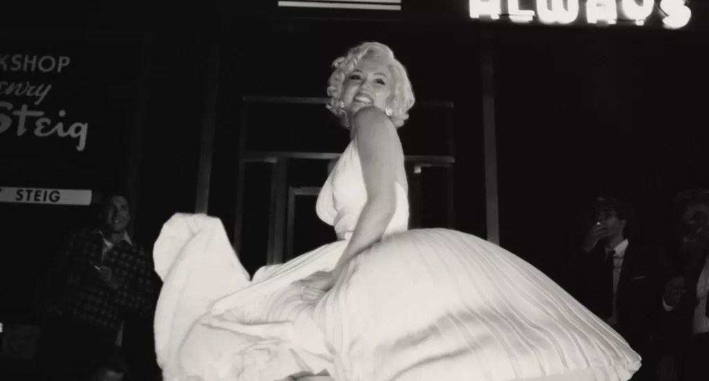Imagem de Ana de Armas como Marilyn Monroe em "Blonde"