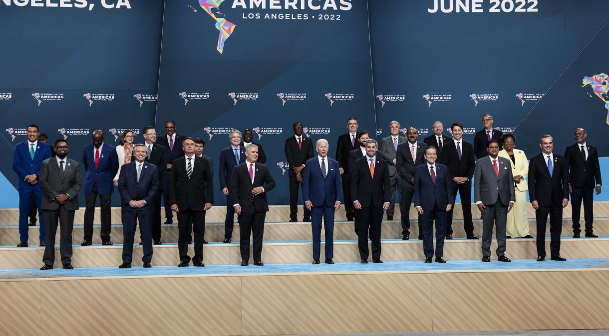 Joe Biden e demais presidentes na Cúpula das Américas (Photo by Anna Moneymaker/Getty Images)