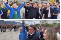 Bolsonaro se irrita com apoiador em SC, e internet confunde com vice-governadora; compare imagens