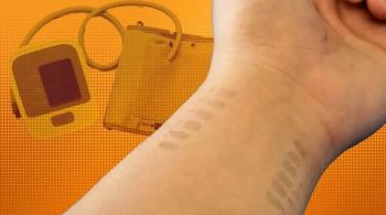 Diferente dos aparelhos habiturais, o "e-tattoo" conta com um material pegajoso e elástico que envolve os sensores