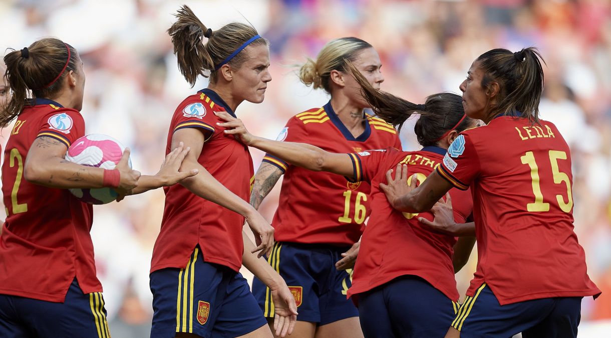 Time de futebol feminino da Espanha, em julho de 2022