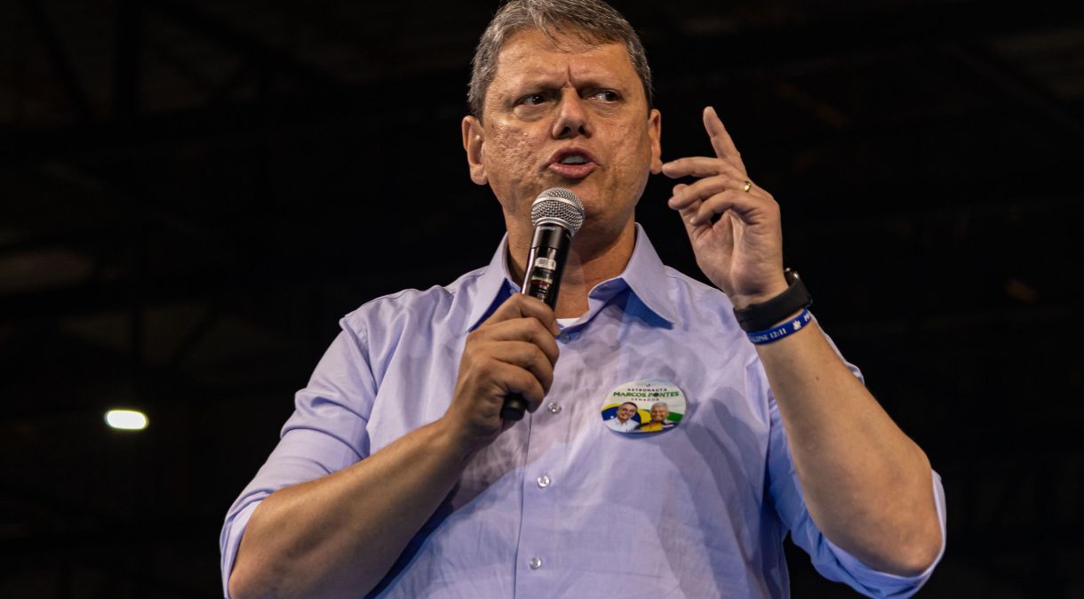 O ex-ministro da Infraestrutura Tarcísio de Freitas tem a sua candidatura ao governo de São Paulo oficializada durante a Convenção Nacional do Republicanos - 30/07/2022