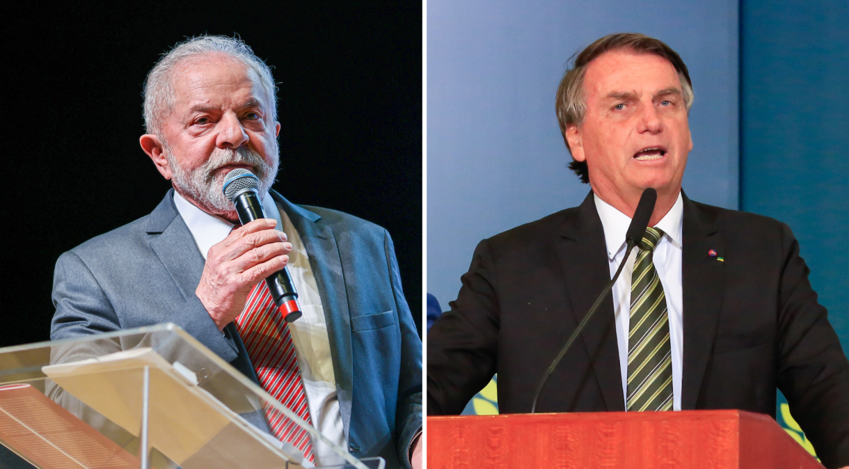 Candidatos à Presidência Luiz Inácio Lula da Silva (PT) e Jair Bolsonaro (PL)