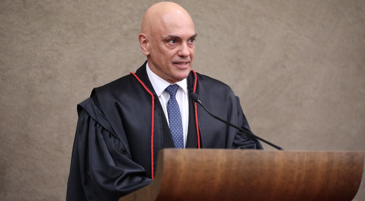 Ministro Alexandre de Moraes durante sua posse como presidente do Tribunal Superior Eleitoral (TSE)