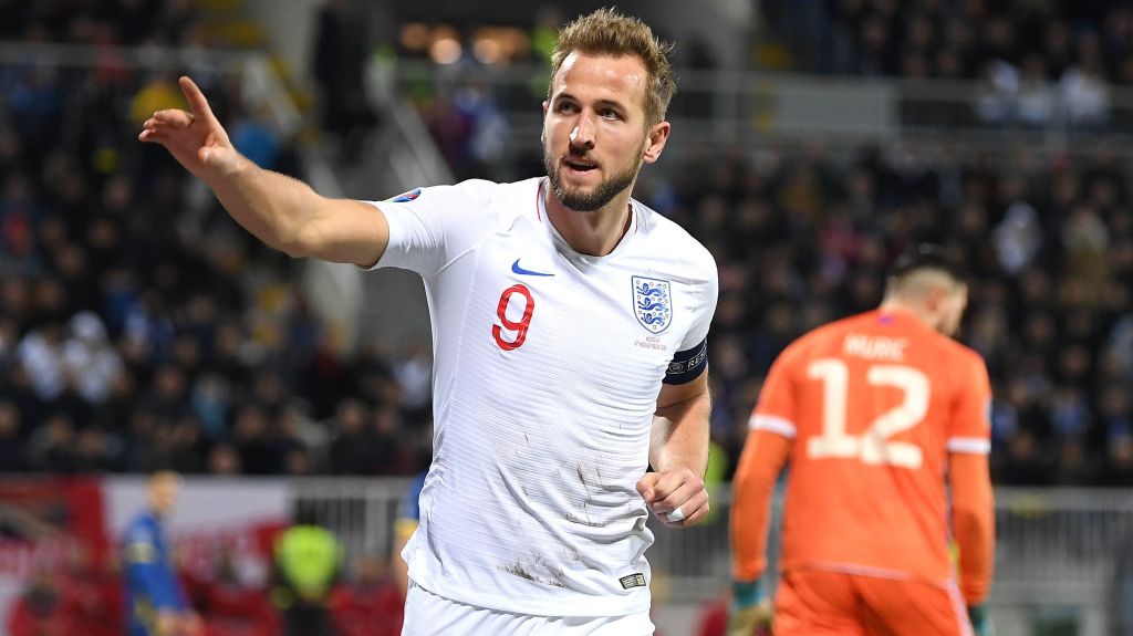 Harry Kane na partida da Inglaterra contra Kosovo, pela qualificatórias para a Eurocopa de 2020