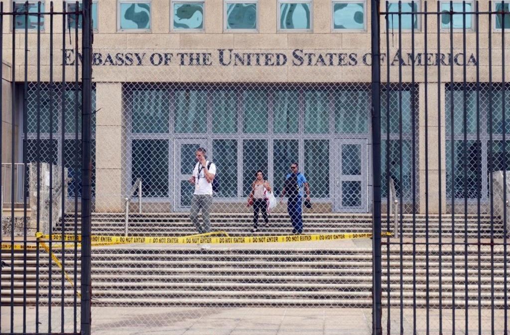 A Embaixada dos Estados Unidos em Havana, em Cuba