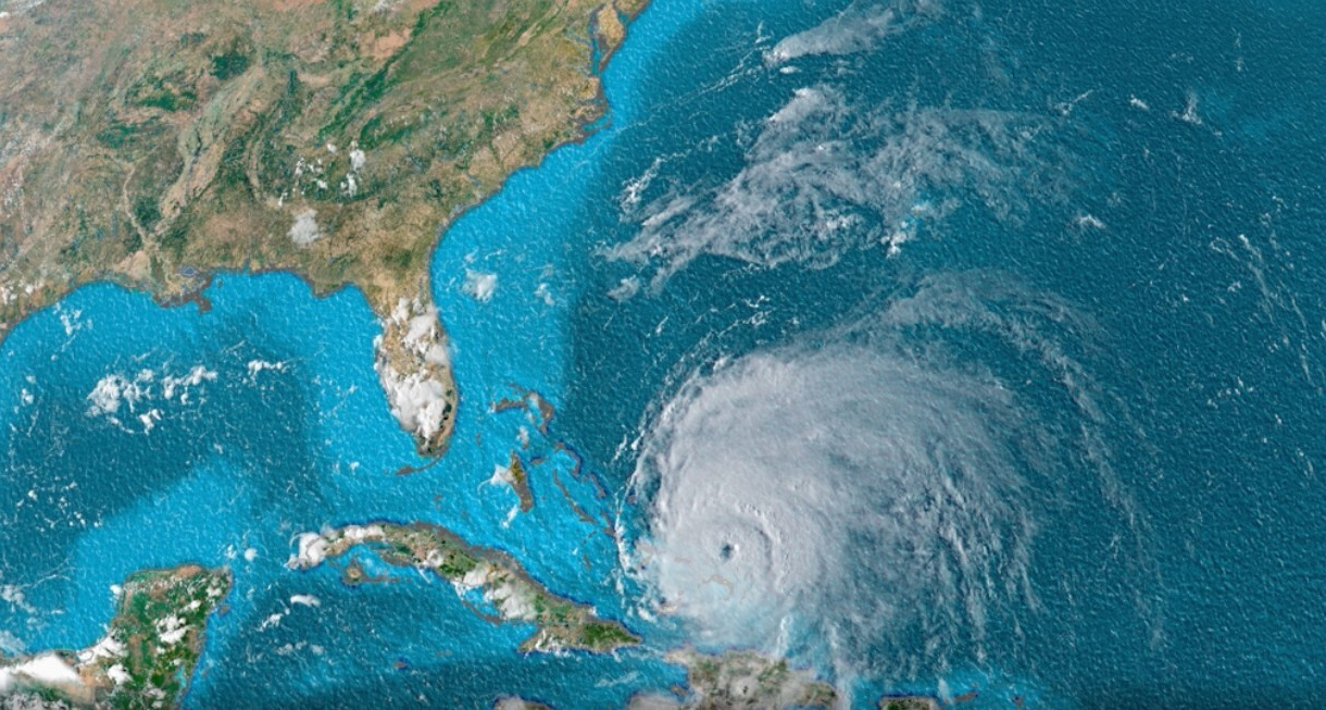 Imagem de satélite do furação Fiona.