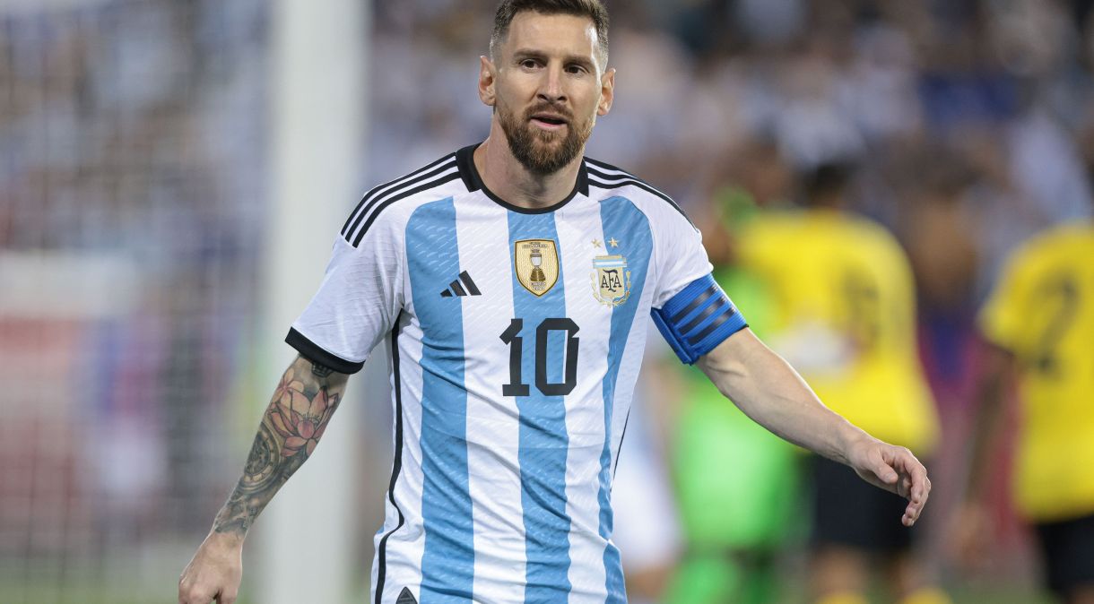 Messi em jogo da seleção argentina