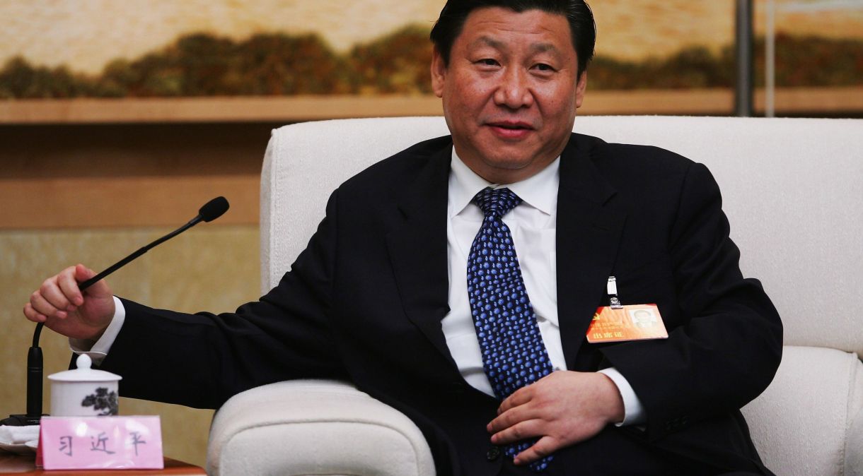 Presidente da China, Xi Jinping, durante o 20º Congresso do Partido Comunista.