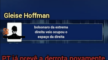 Circula nas redes sociais um vídeo no qual a deputada federal e presidente do PT, Gleisi Hoffmann, diz que a “direita liberal” pode votar no presidente Jair Bolsonaro (PL); gravação teria sido feita após debate