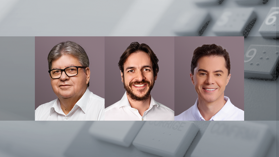 João Azevedo, Pedro Cunha Lima e Veneziano Vital, candidatos a governador na Paraíba