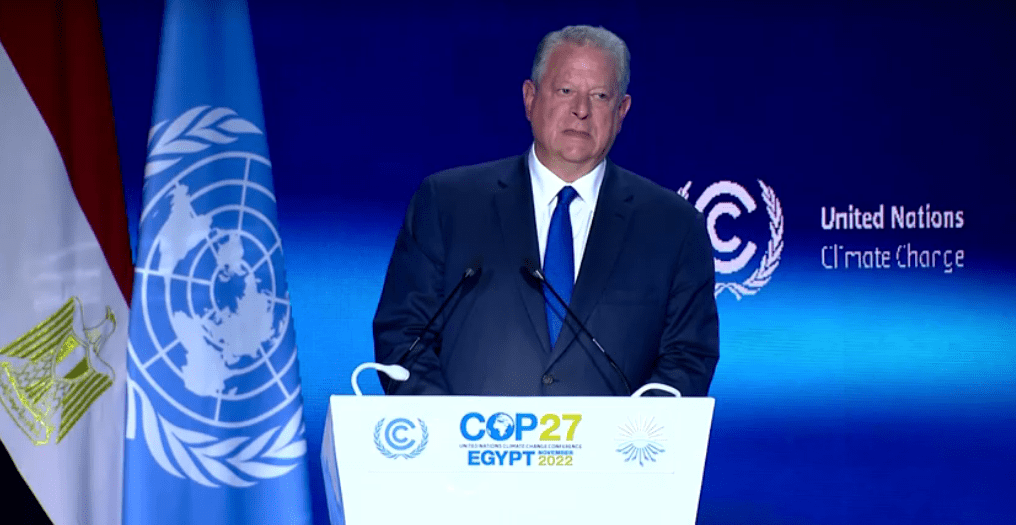 Al Gore fala na Cop27, no Egito