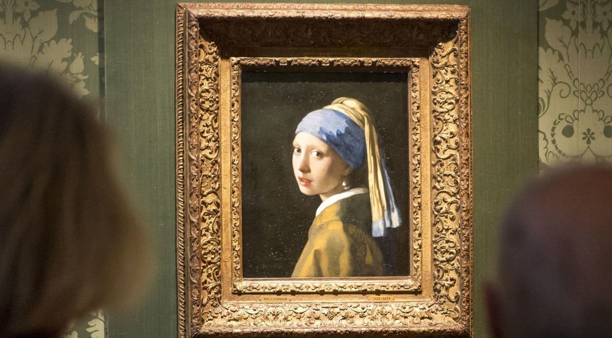 Pintura de Johannes Vermeer "Garota com brinco de pérola".
