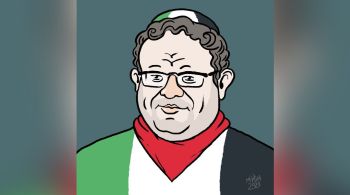 Michael Rozanov, conhecido como Mysh, também desenhou o ministro da Segurança Nacional de Israel com a bandeira do povo árabe