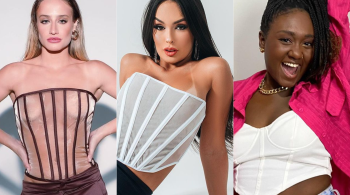 Bruna Griphao, Larissa e Sarah são adeptas ao corset, que aparece como tendência principal da edição