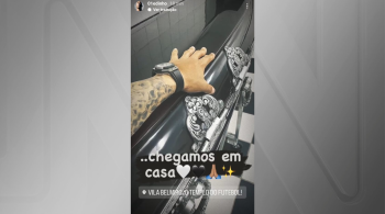Filho do ex-jogador, Edinho publicou uma foto dizendo: "chegamos em casa", com a localização na Vila Belmiro